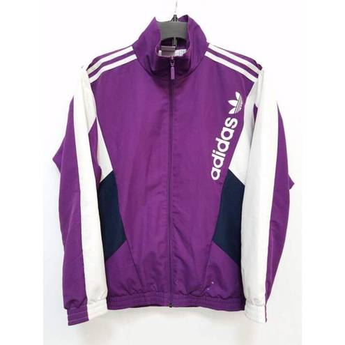 Adidas Purple 90s Style Full Zip Athletic Windbreaker Jacket