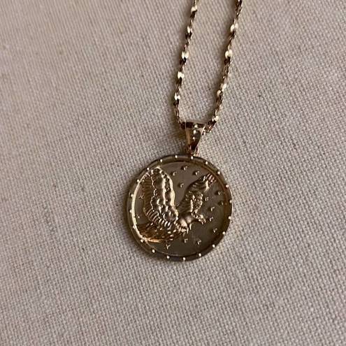 American Eagle mine  gold plated pendant necklace w star details NWOT