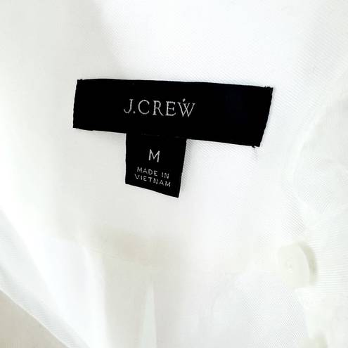 J.Crew  Drapey Ruffle Trim Ivory Viscose Blend Button Down Blouse Shirt Size M