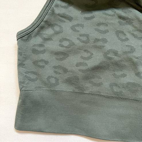 Zella Z by  Olive Army Green Animal Print Sports Bra Workout Athleisure Size M