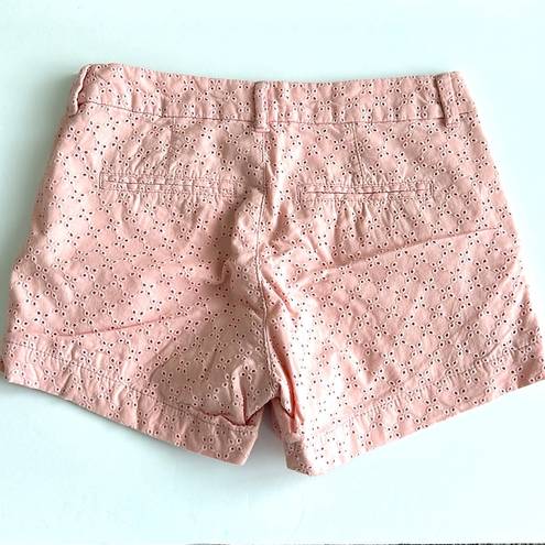 Old Navy  Pink Eyelit Mid Rise Shorts Sz 0