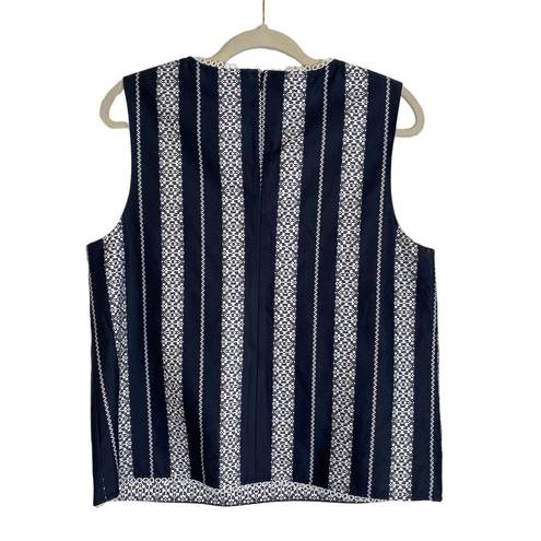 Draper James  Lacey Striped Top Navy Size 14 Tank Eyelet Lace