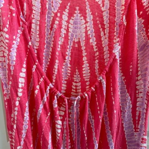 Young Fabulous and Broke NWT  Pink and Purple Tie Dye Linen Maxi Dress