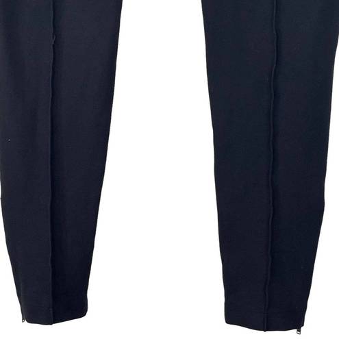 Lands'End  Small (6-8) Ponte Legging Pants Ankle Zip Mid-Rise Stretch Black