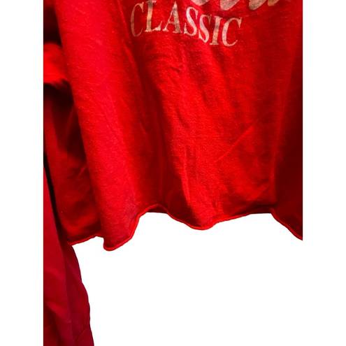 Coca-Cola Vintage‎  Classic Red & White 100% Cotton Cropped Long Sleeve T-Shirt