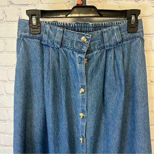 Cabin creek Vintage Deadstock,  denim button down midi skirt, size 8, cottagecore