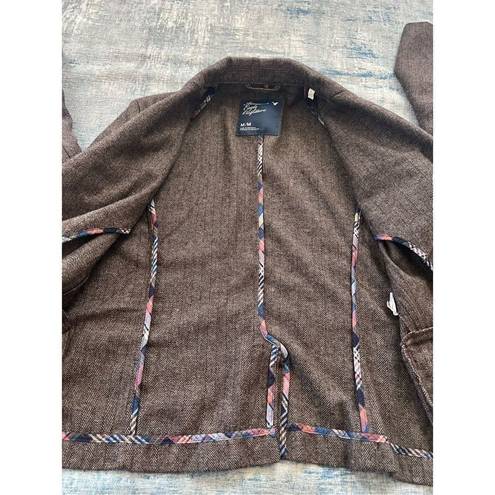 American Eagle  Outfitters Brown Herringbone 2 Button Wool Blend Blazer Medium