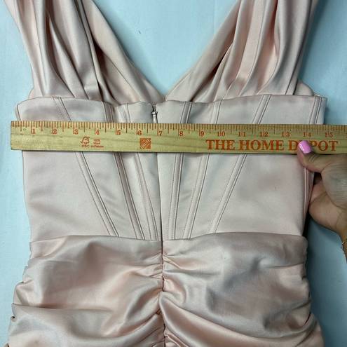 House Of CB  Coraline Blush Pink Corset Dress Size Medium Satin