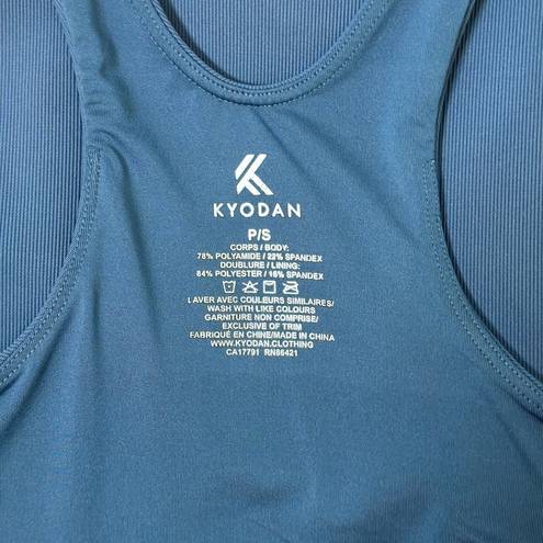 Kyodan  Ottoman Racerback Mid-length Athleisure Bra Top in Denim Size S