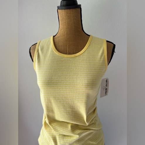 Krass&co Vintage 90s EEIKA &  Yellow and White Sleeveless Stripe Top Tank Top Size M