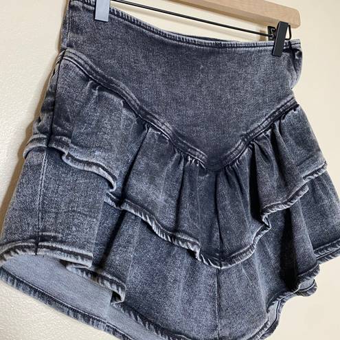 MOTHER Denim NWOT MOTHER Ruffled Denim Mini Skirt