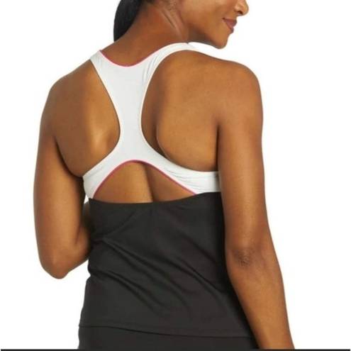 Nike NWT  Colorblock Racerback Tankini Top & Essential Full Bikini Bottom Medium