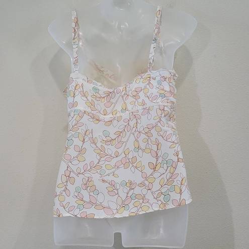 Gap  Silk Vintage Y2K Slip Tank Top Babydoll Floral Botanical Print Size Medium