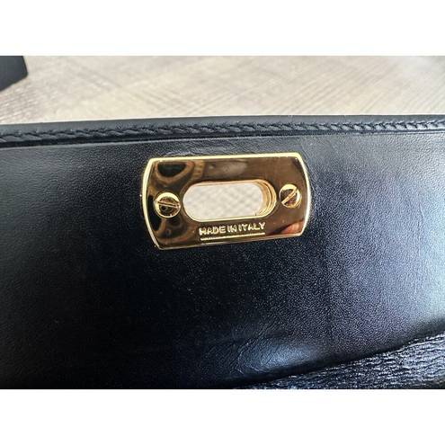 Salvatore Ferragamo Authentic  Black Leather Wallet with Gancini Clasp