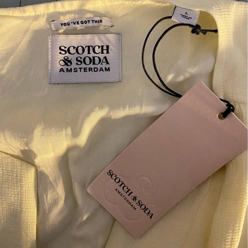 Scotch & Soda NWT  Pastel Yellow Ruffle Flutter Sleeve Knee Length Dress