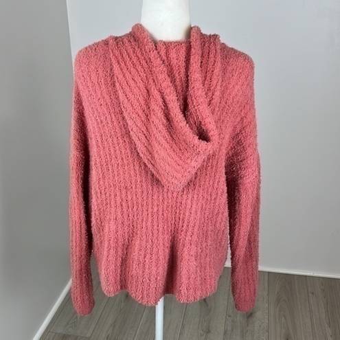 SO  Pink Sherpa Like Pullover Sweater Size Large