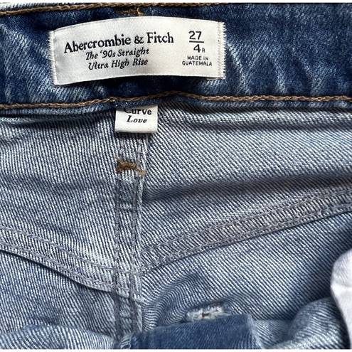 Abercrombie & Fitch  Curve Love Blue 90s Straight High Rise Denim 27/4