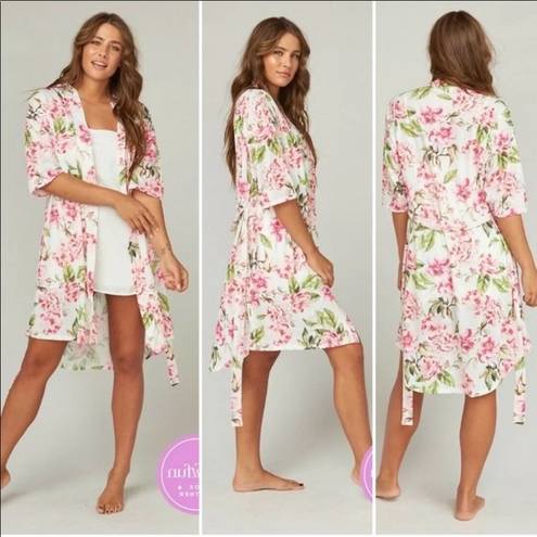 Show Me Your Mumu  One Size Brie Pink Floral Polyester Robe