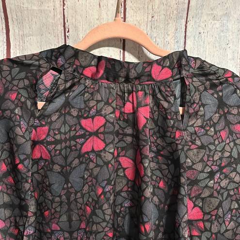 Ted Baker NWT  Heiydii High Neck Satin Butterfly Print Blouse