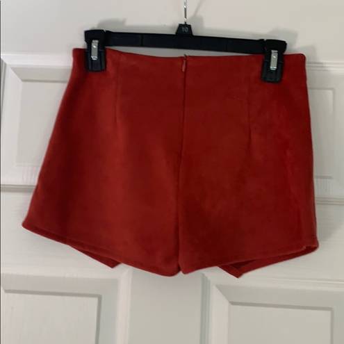 Blue Blush Rust Orange Suede Envelope Skort