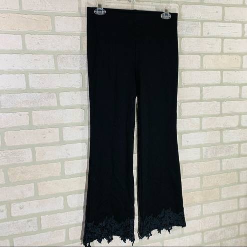 Bailey 44 Black High Waist Lace Hem Crop Pants