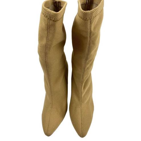 Qupid Quipid  mesh camel brown heeled boots size 8.5 womens