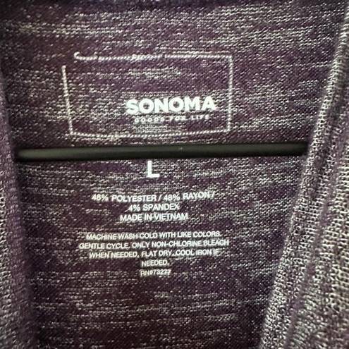 Sonoma  Purple Cold Shoulder Mockneck Top Women's Size L