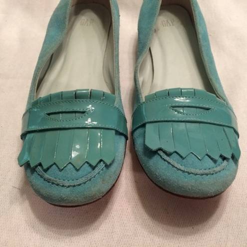 Gap  blue suede kiltie penny ballet Loafer SZ 8