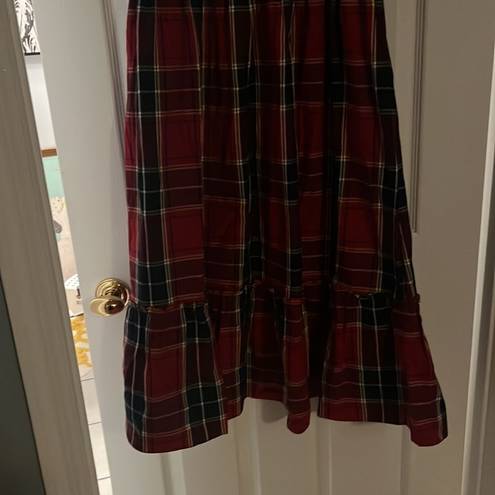 Hill House New  louisa nap dress red tartan cotton