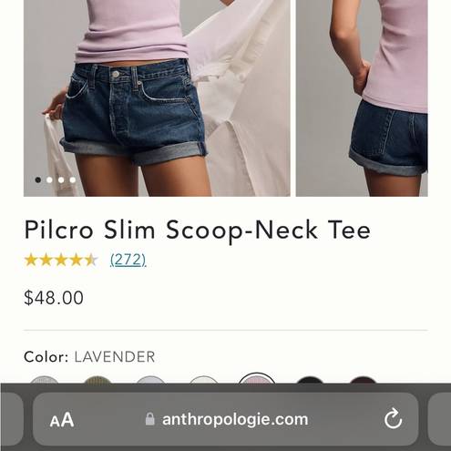 Pilcro  Slim Scoop-Neck Tee