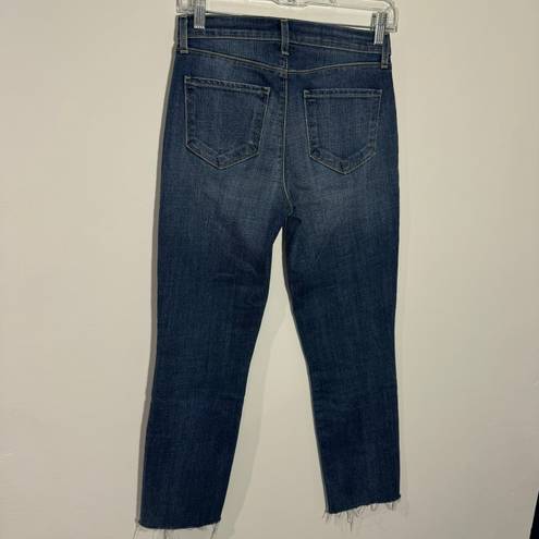 L'Agence L’agence Sada High Rise Cropped Slim Jean In Mesa Wash Raw Hem Size 25