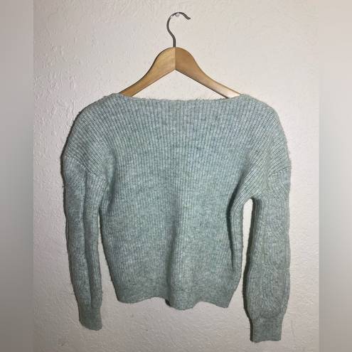 Tahari  Green Knit Cropped Long Sleeve Top ( S )‎