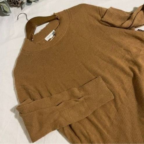 Treasure & Bond  Sweater Mock Neck Distressed trim Tan NWT Medium