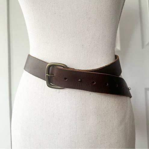 Gap  Vintage Dark Brown Leather Medium Width Brass Buckle Belt XS 918542