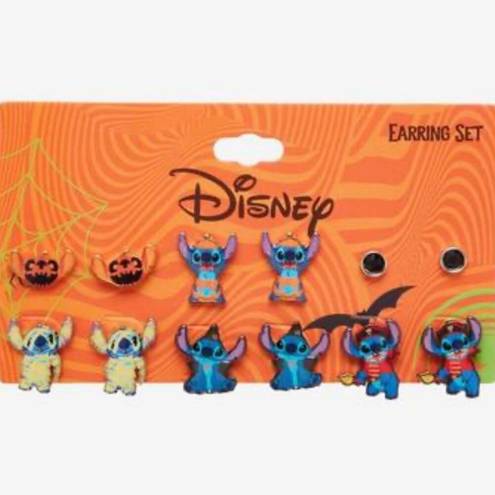 Disney NEW 6 Pair  Stitch Halloween Costume EARRINGS Sets Girls Stud Posts NWT