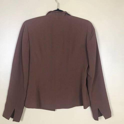 Doncaster  Collection Blazer Womens Size Medium Brown Single Button Closure Lined