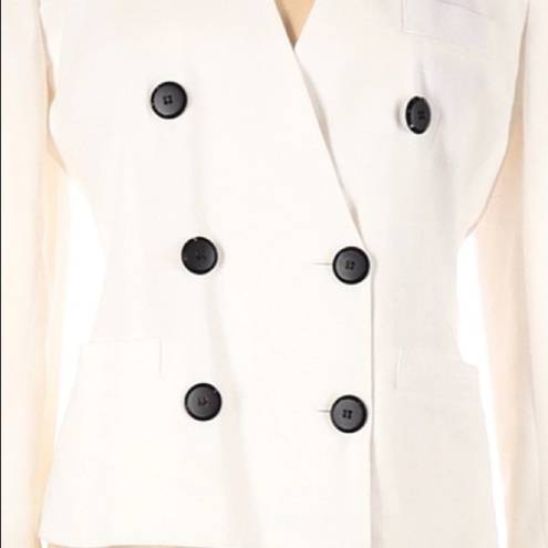 Oleg Cassini  vintage white ivory double breasted blazer jacket size 6