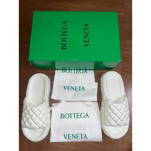 Bottega Veneta  Stretch Padded Sandals in White 40 10 With Box Womens Puffy Slide