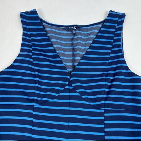 Peter Som Design Nation Blue Striped Fit & Flare Sleeveless Ponte Knit Dress 6