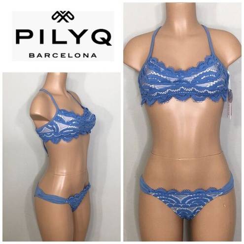 PilyQ  sky blue lace bikini. S/M. NWT