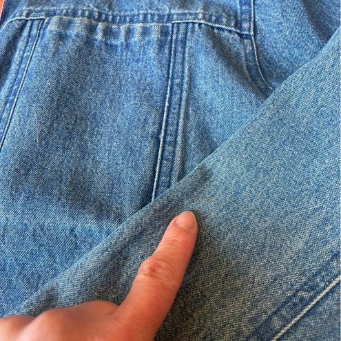 Tantrums Blue Denim Rick Rack & Ribbon Jacket 100% Cotton Womens Size XL