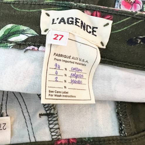 L'AGENCE  Margot High Rise Skinny Floral Leopard Animal Print Jeans Pants 27