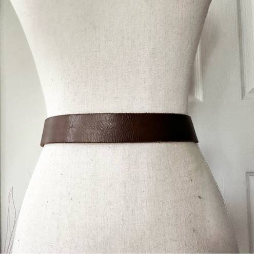 Gap  Vintage Dark Brown Leather Medium Width Brass Buckle Belt XS 918542