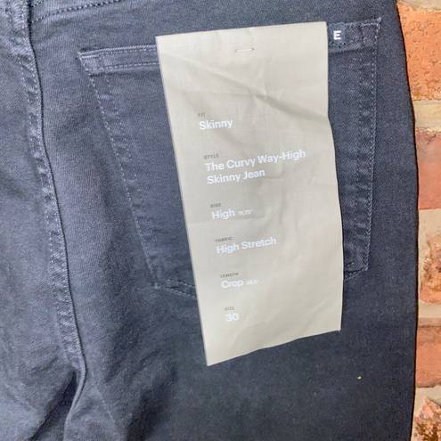 Everlane NWT  Black Coal Denim The Curvy Way High Organic Cotton Jeans 30 Crop