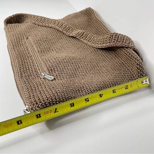 The Sak  Womans Purse Crochet Knit Tan Large Shoulder Bag Satchel Purse