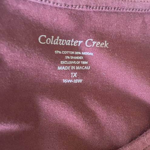Coldwater Creek  Women Top Sleeveless 1X Rust Layer Tank Closet Staple Neutral
