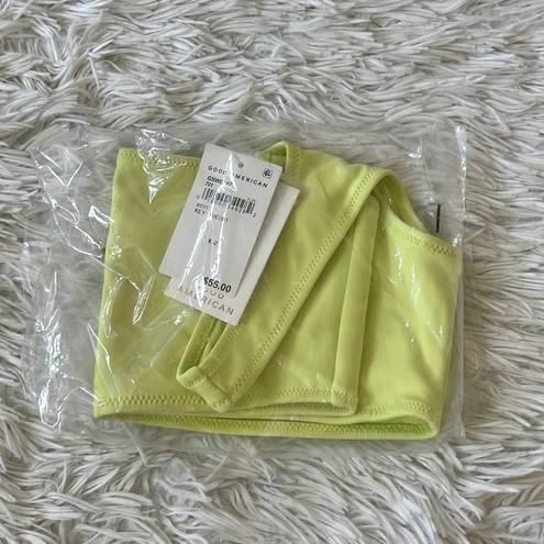 Good American  Scuba Hot Shoulder Bikini Top in Key lime001 size 2/Medium