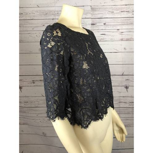 Club Monaco  Black Lace Cropped Top size small