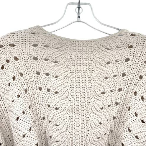 The Moon  & Madison Cropped Cable Knit Oversized Cardigan Sweater