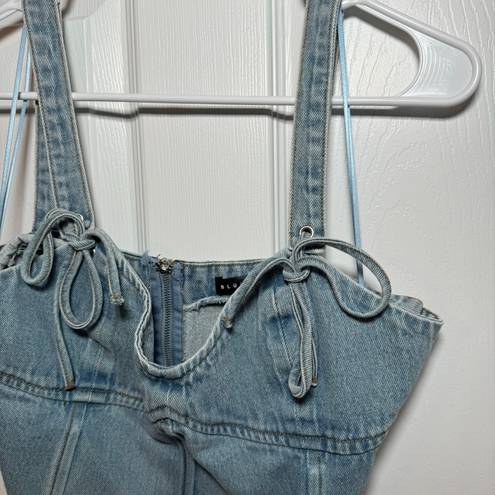 Blue Blush Denim Bustier Top